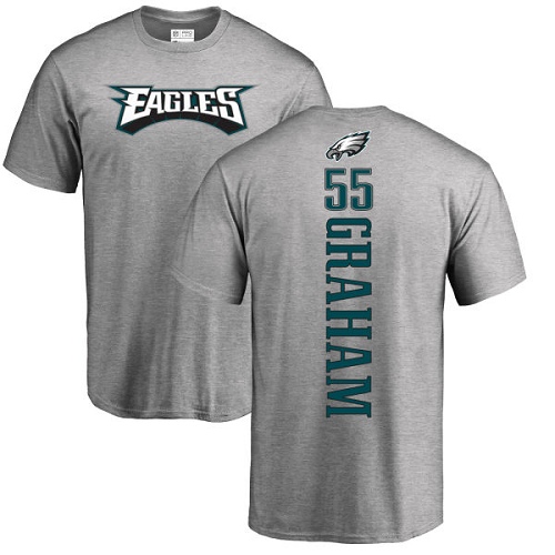 Men Philadelphia Eagles #55 Brandon Graham Ash Backer NFL T Shirt->nfl t-shirts->Sports Accessory